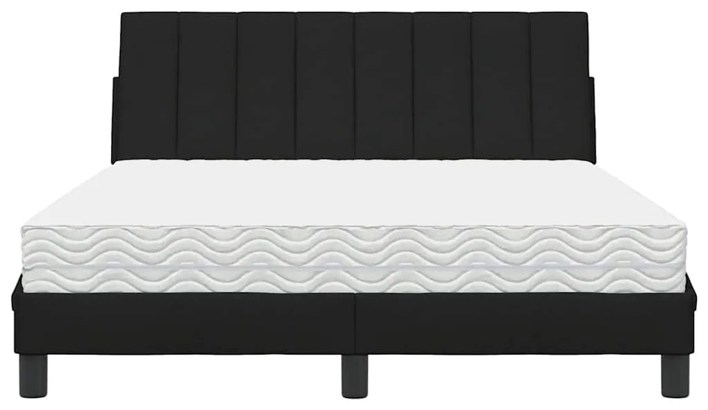 Cama com colchão 140x190 cm tecido preto