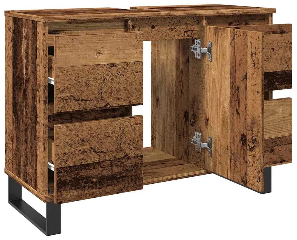 Armário lavatório WC 80x33x60cm derivados madeira madeira velha