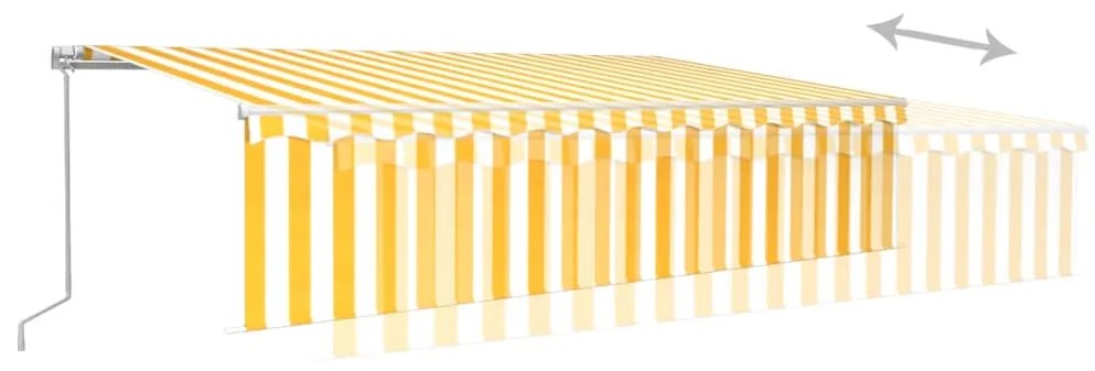 Toldo retrátil manual com estore 6x3 m amarelo e branco