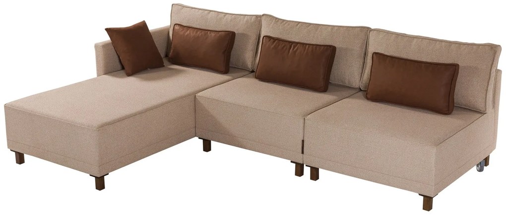 Sofá-Cama de Canto Matris – Castanho – 285x90x192 cm