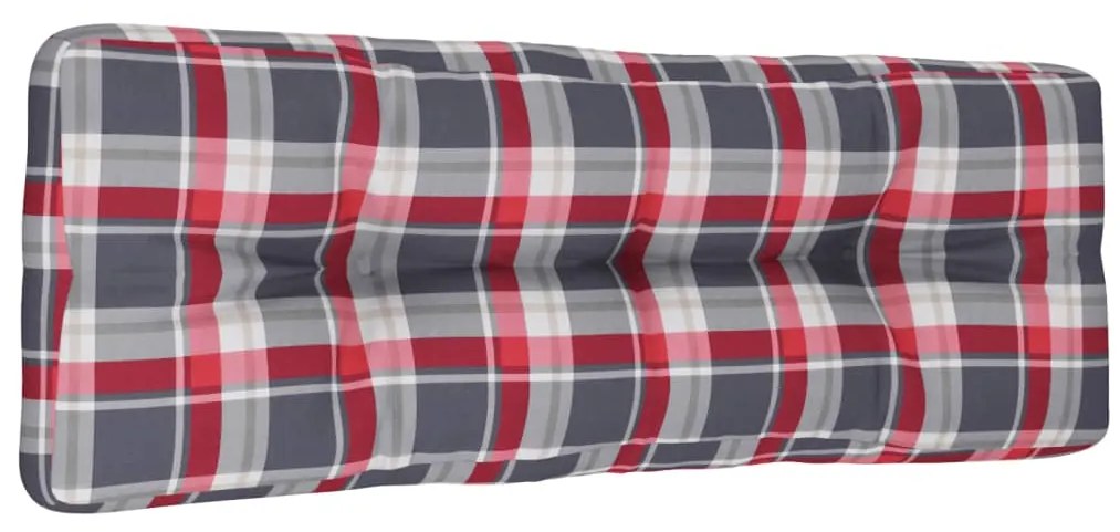 Almofadão p/ sofá de paletes 120x40x12cm tecido xadrez vermelho