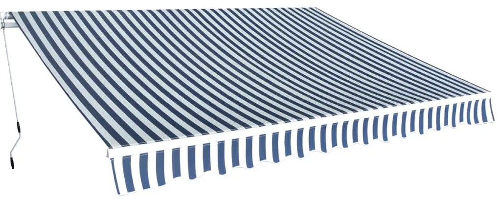 Toldo dobrável manual 350 cm azul/branco