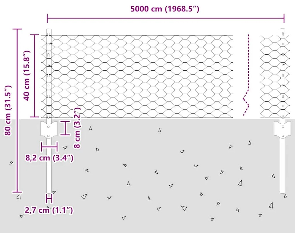 Postes de Cerca vidaXL 11 pcs U-Channel Cinza 40 cm Aço