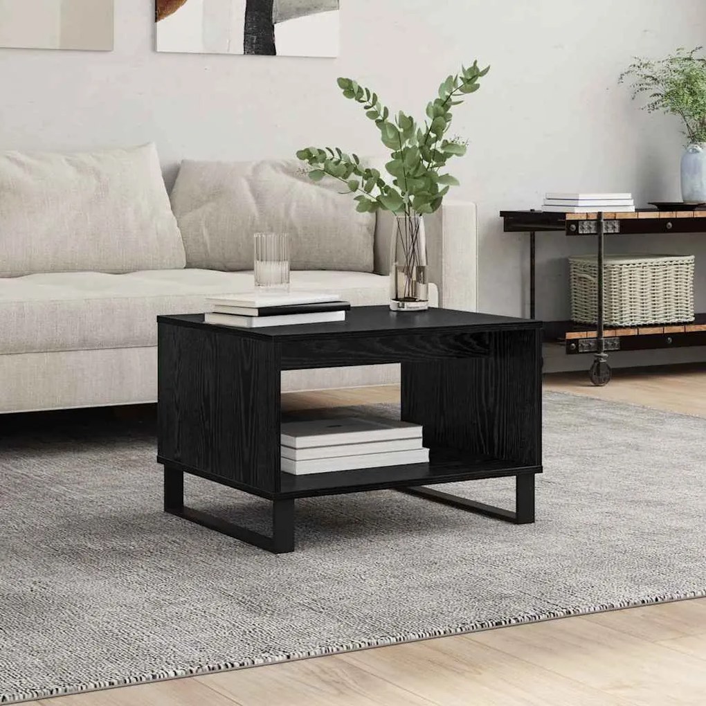 vidaXL Mesa de centro Carvalho preto 60 x 50 x 40 cm