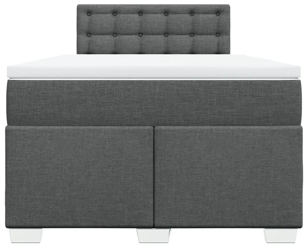 Cama boxspring com colchão 120x190 cm tecido cinzento-escuro