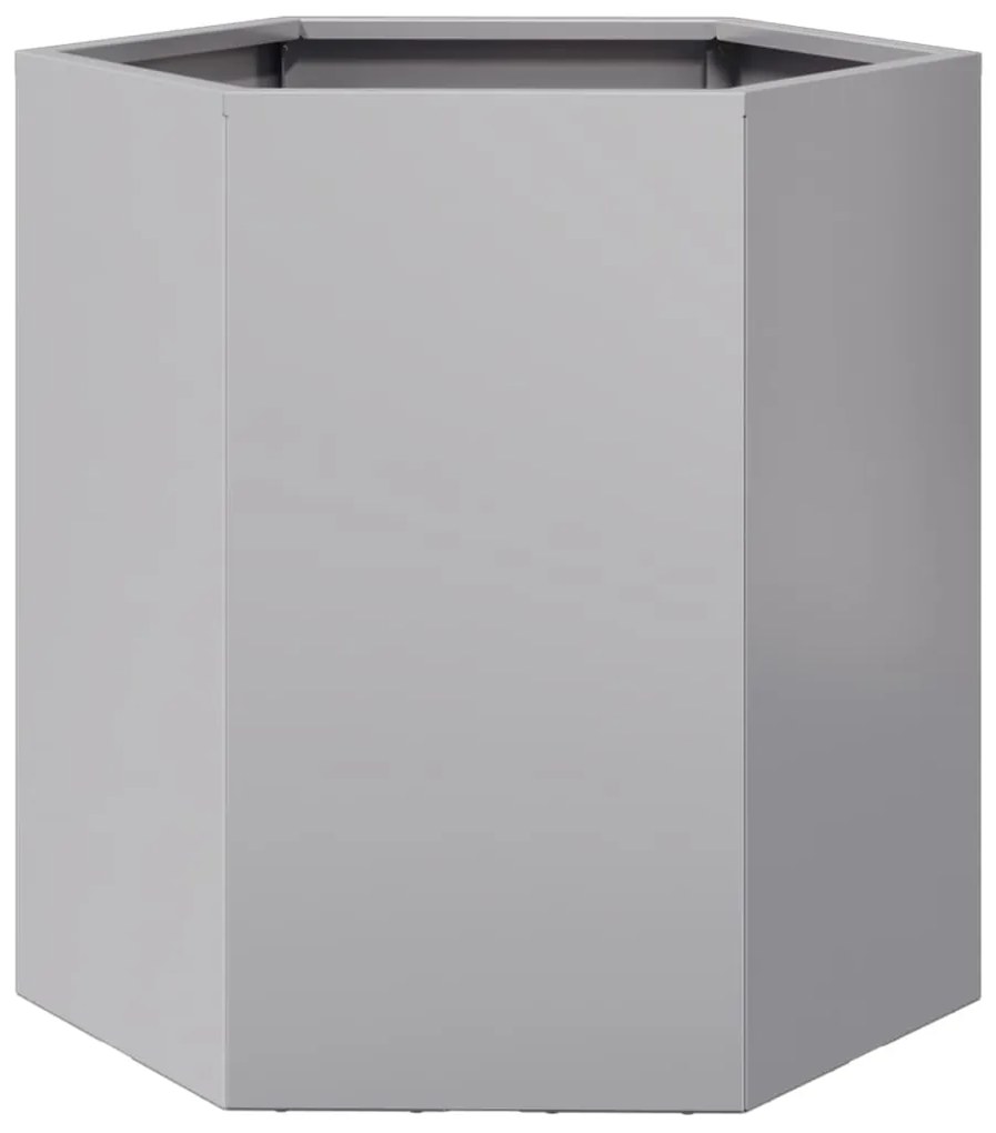 Vasos floreiras jardim 2 pcs hexagonal 46x40x45cm aço galvaniz.