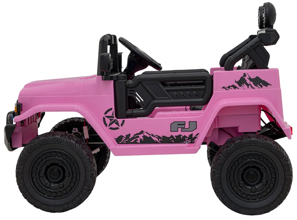 Jipe elétrico para Crianças Toyota FJ Cruiser 12V 4x4, Rodas Espuma EVA, Assentocouro ecológico Rosa