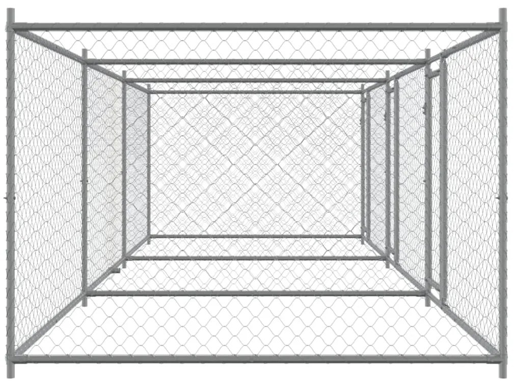 Jaula para cão com portas 6x2x1,5 m aço galvanizado cinzento