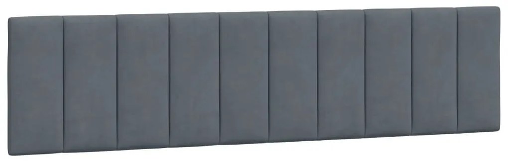 Estrutura de cama c/ cabeceira 200x200cm veludo cinzento-escuro