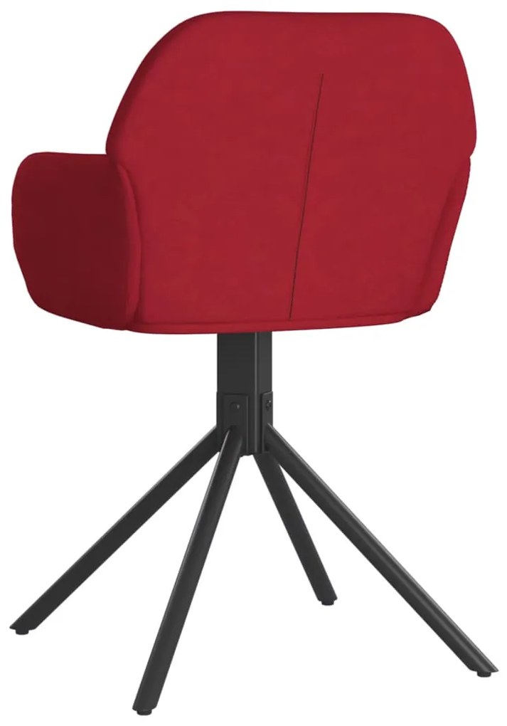 Cadeiras de jantar giratórias 2 pcs veludo vermelho tinto
