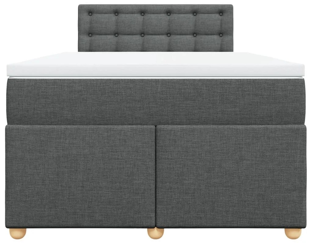 Cama boxspring com colchão 120x190 cm tecido cinzento-escuro