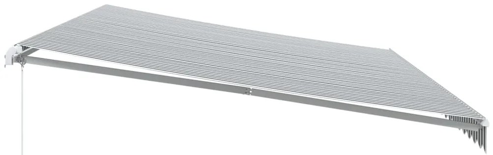 Toldo retrátil manual 600x350 cm antracite e branco