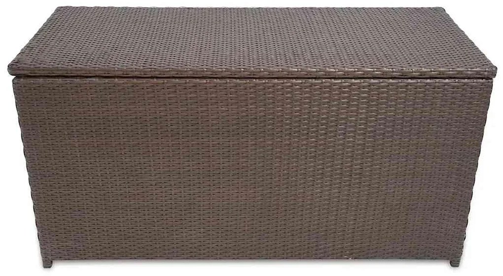 Caixa de arrumação para jardim 120x50x60 cm vime PE castanho