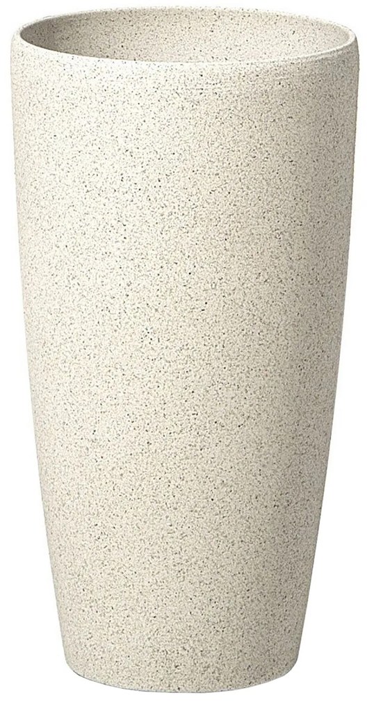 Conjunto de 2 vasos para plantas em pedra creme clara 23 x 23 x 42 cm ABDERA Beliani