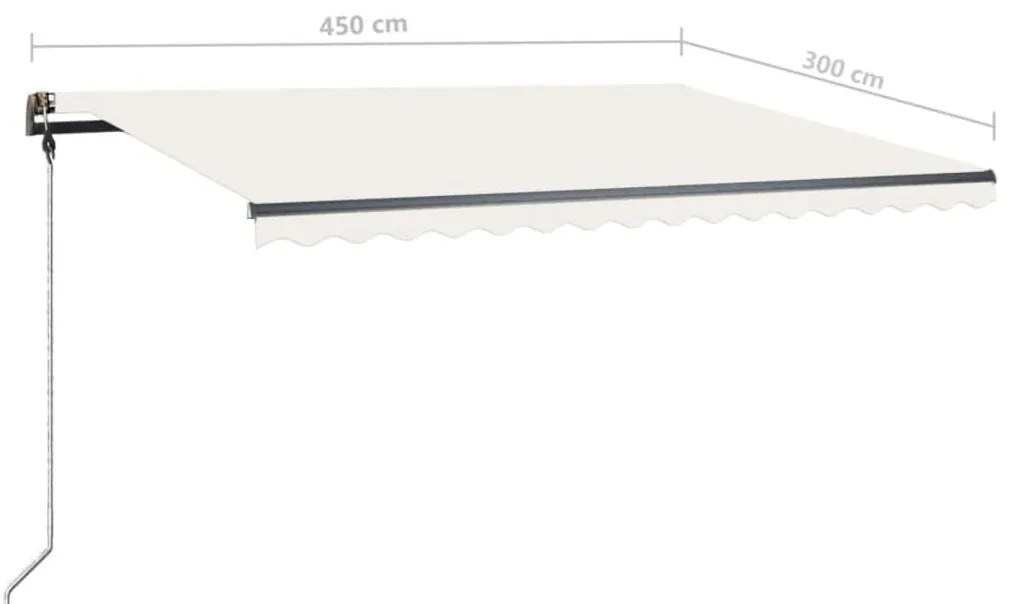 Toldo retrátil manual independente 450x300 cm cor creme