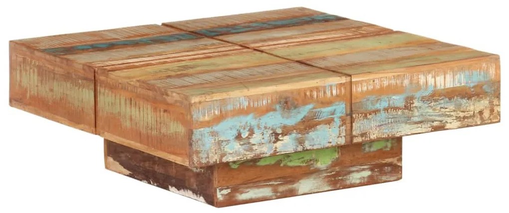 Mesa de centro 80x80x28 cm madeira recuperada maciça