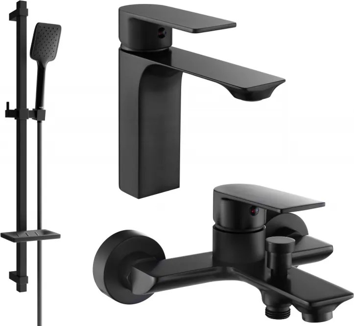 Mexen Alexa DQ62 conjunto de banheira, preto - 71203DQ62-70
