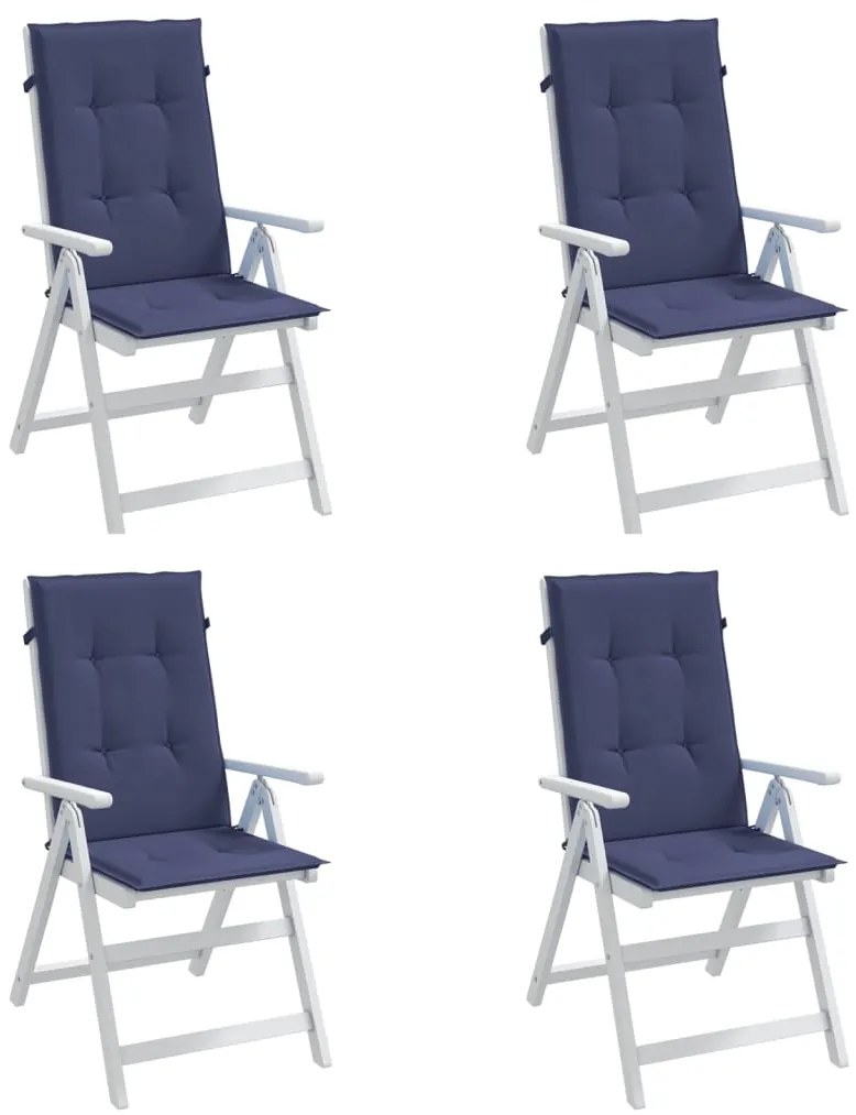 Almofadões cadeira encosto alto 4pcs tecido azul-marinho