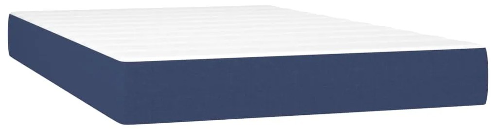 Cama box spring c/ colchão e LED 120x200 cm tecido azul