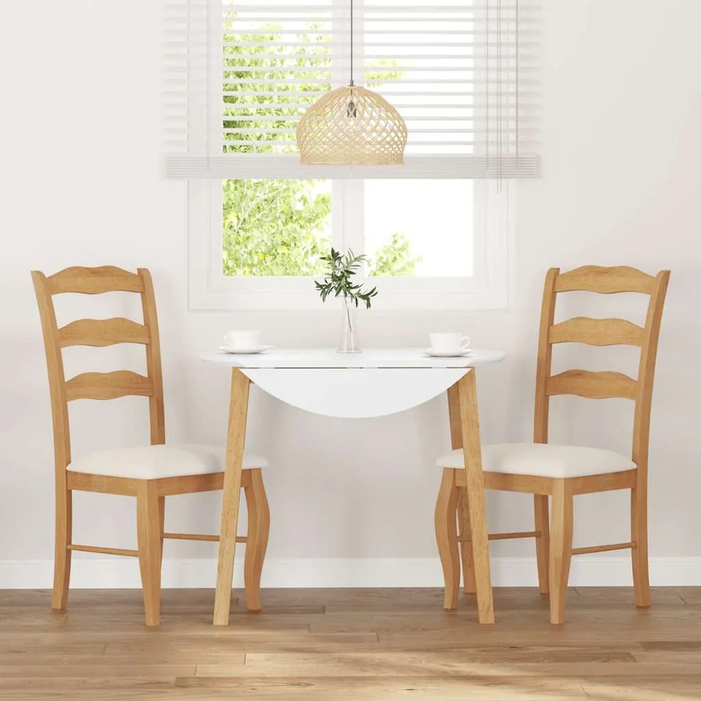 Cadeiras de jantar com almofadões 2 pcs madeira maciça natural