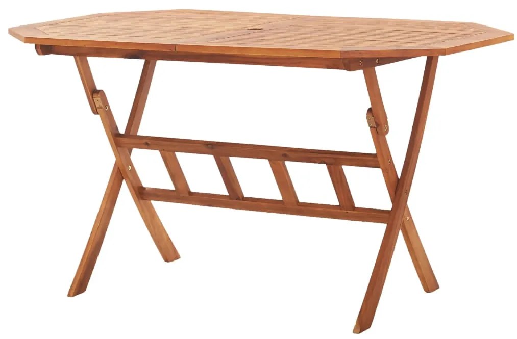 Mesa de jardim dobrável 135x85x75 cm madeira de acácia maciça
