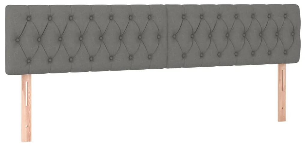 Cama com molas/colchão 200x200 cm tecido cinzento-escuro