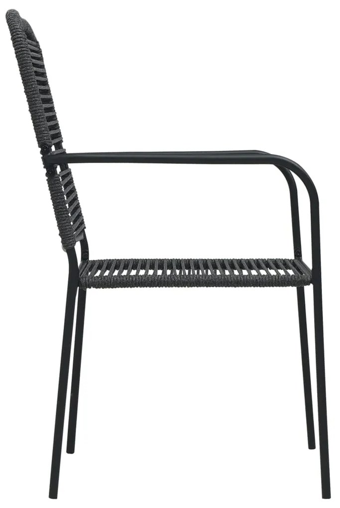 3 pcs conjunto de jantar para jardim vidro e aço preto