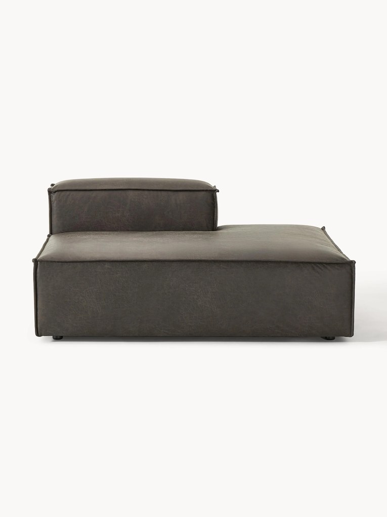 Módulo chaise longue em pele Lennon