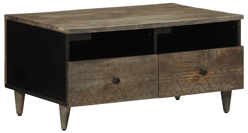 vidaXL Mesa centro cinzento claro 80x54x40 cm madeira mangueira maciça