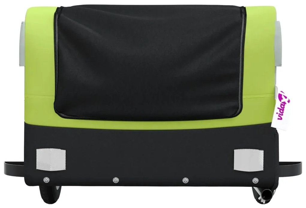 Reboque para bicicleta 30 kg ferro preto e verde