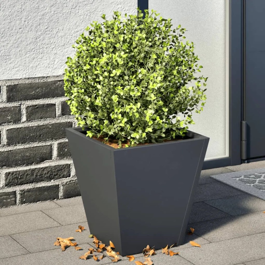 vidaXL Vaso/floreira de jardim 2 pcs 30x30x30 cm aço antracite