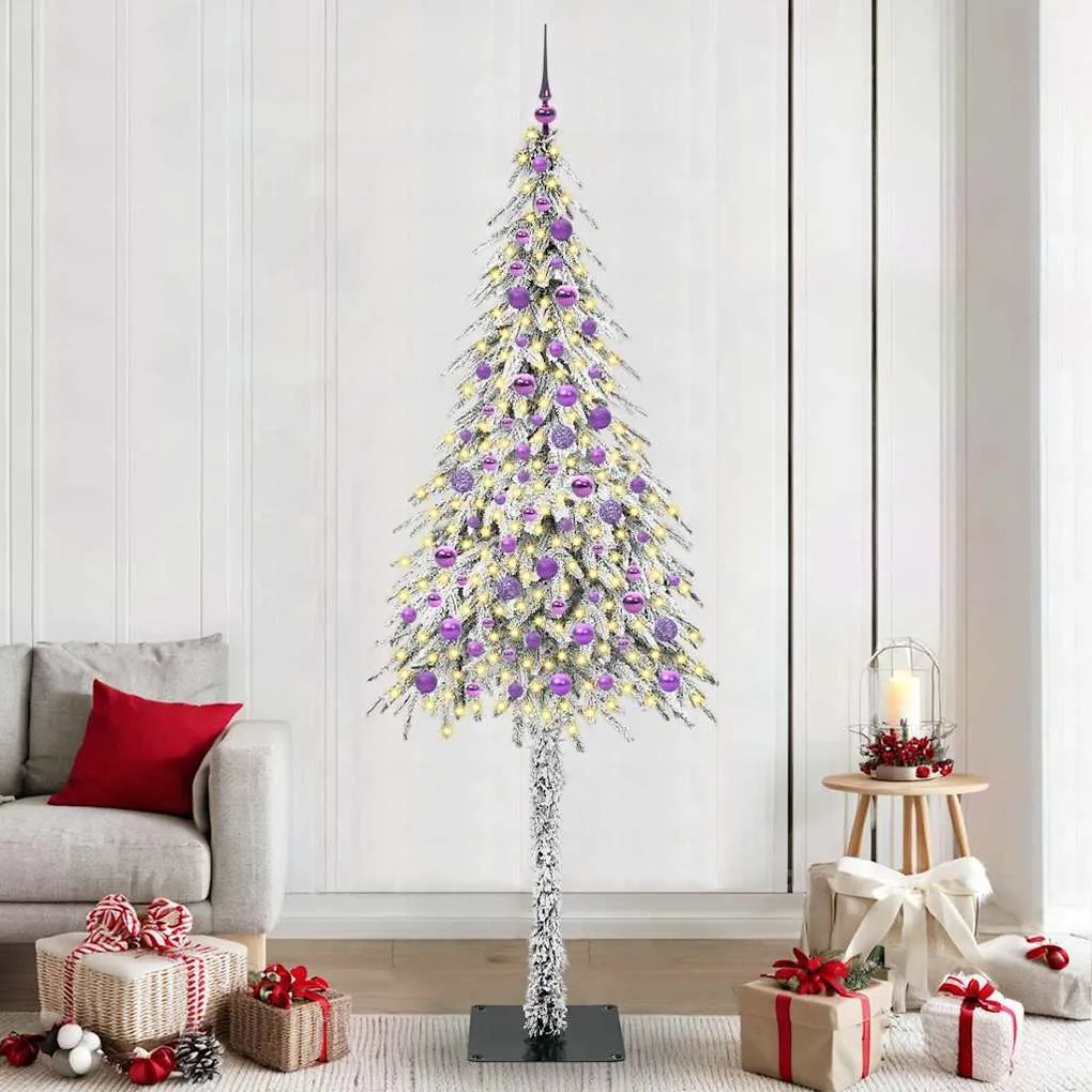 vidaXL Árvore de Natal com 300 LEDs com suporte Branco 210 cm PE e Aço