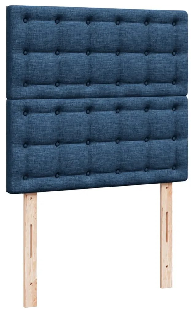 Cama com molas/colchão 90x190 cm tecido azul