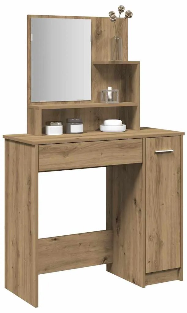 Toucador com espelho 86,5x35x136 cm cor carvalho artisiano