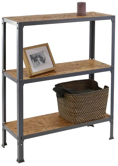 Estante com 3 Prateleiras madeira SIMONHOME CLICK WOOD MINI 3/300 CINZENTA/OSB Capacidade P/ prateleira 150 Kg Dimensões 900x800x300 mm
