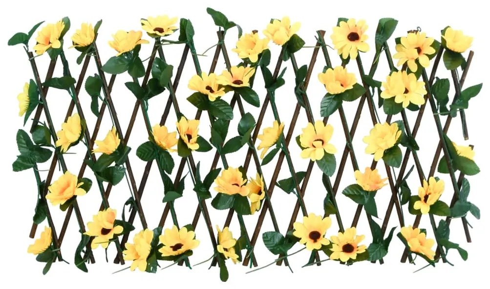 Treliça de hera artificial extensível 5 pcs 180x20 cm amarelo