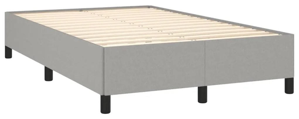 Cama boxspring com colchão 120x190 cm tecido cinzento-claro