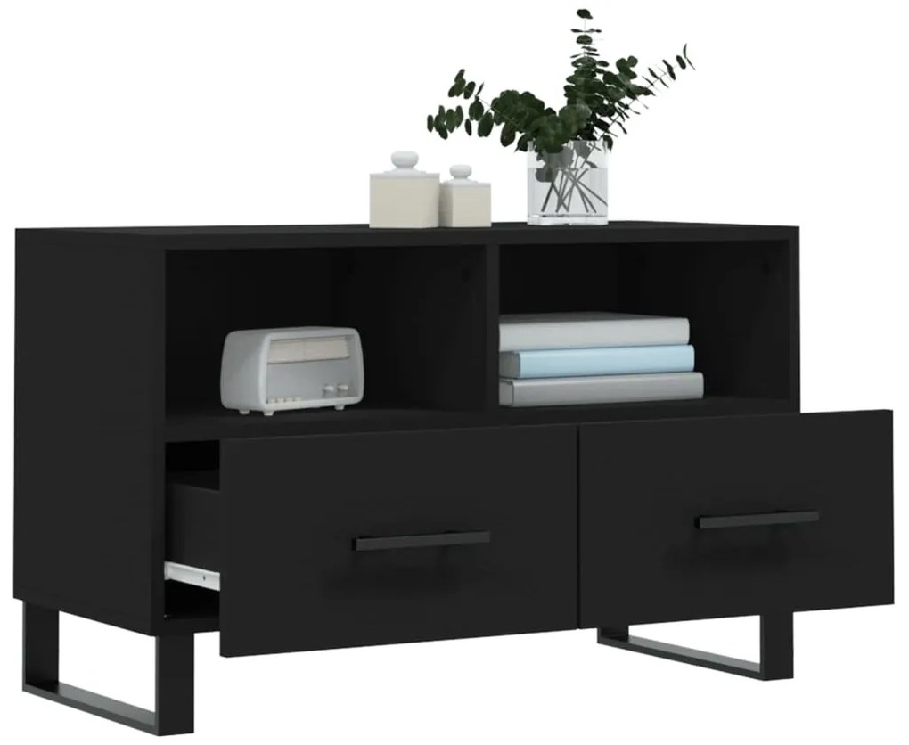 Móvel p/ TV 80x36x50 cm derivados de madeira preto