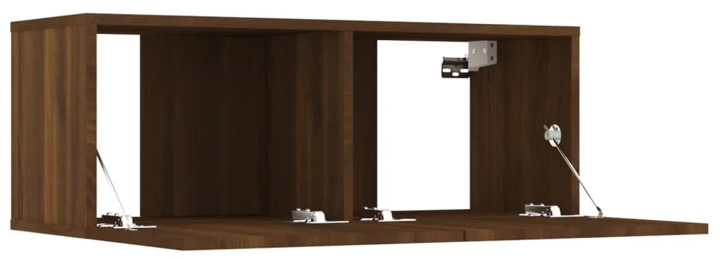 Conjunto móveis de TV 8pcs madeira processada carvalho castanho