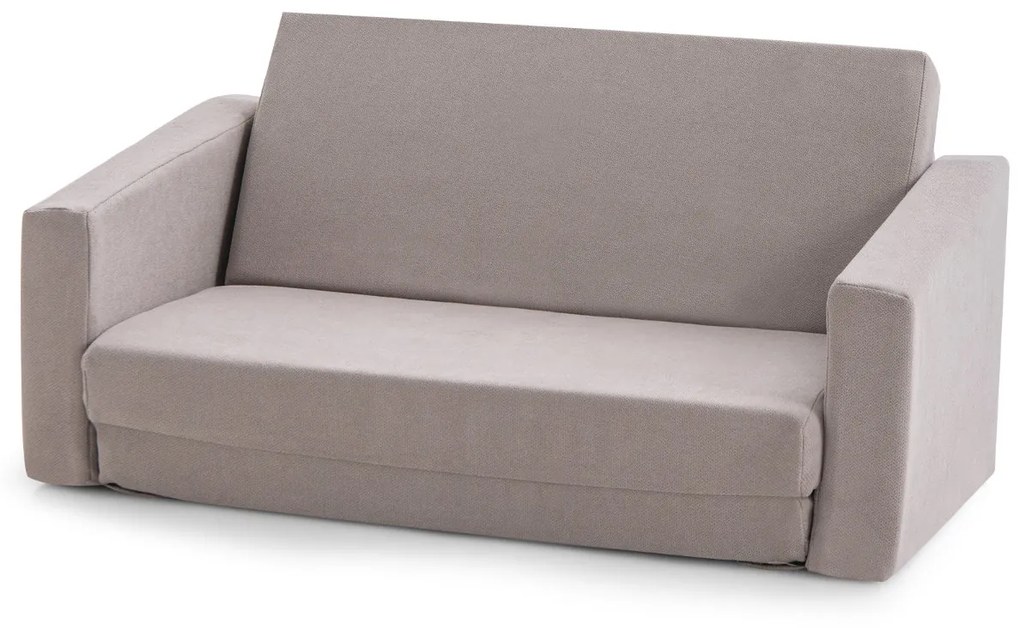 Cadeira infantil conversível 2 em 1 com camada sólida e lavável Sofá-cama duplo para crianças para quarto 77 x 43 x 40 cm Cinzento