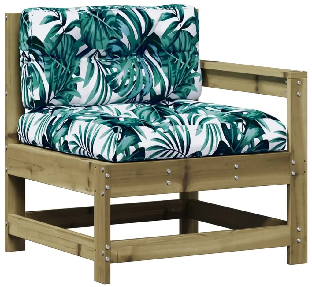 6 pcs conjunto lounge de jardim c/ almofadões pinho impregnado
