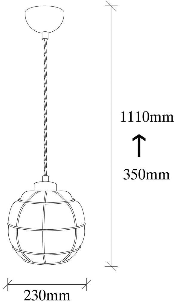 Candeeiro Chandelier Safderun – Cobre – Diâmetro 23 cm x Altura 111 cm
