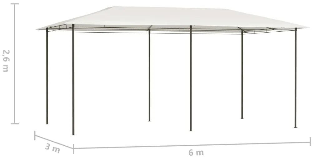 Gazebo 2,98x5,3x2,59 m 160 g/m² cor creme