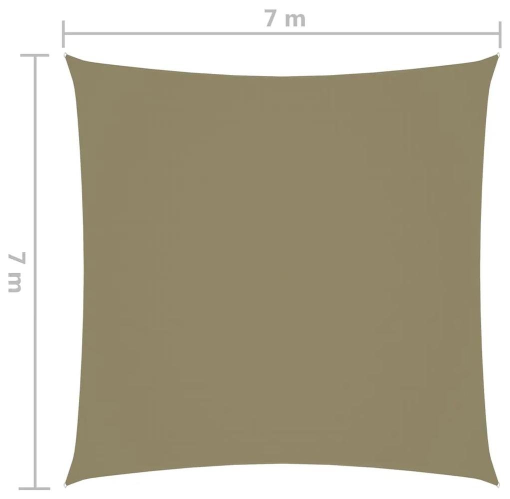 Para-sol estilo vela tecido oxford quadrado 7x7 m bege
