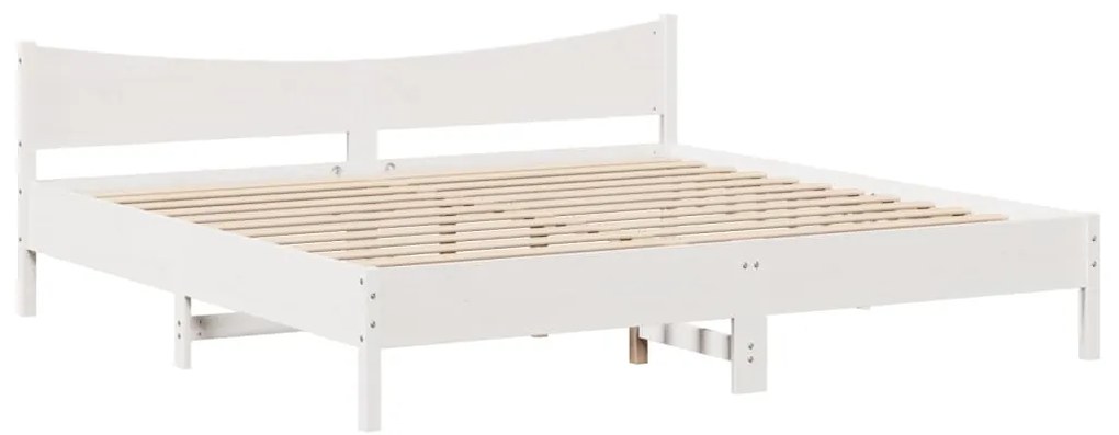 Estrutura de cama c/ gavetas 180x200 cm pinho maciça branco