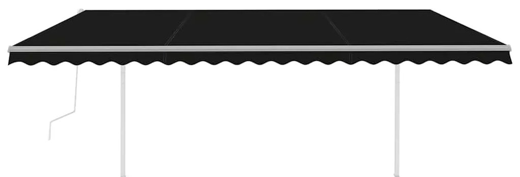Toldo automático com LED e sensor de vento 5x3 m antracite