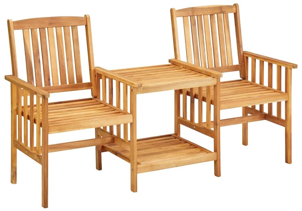 vidaXL Cadeiras de jardim c/ mesa de centro 159x61x92 cm acácia maciça