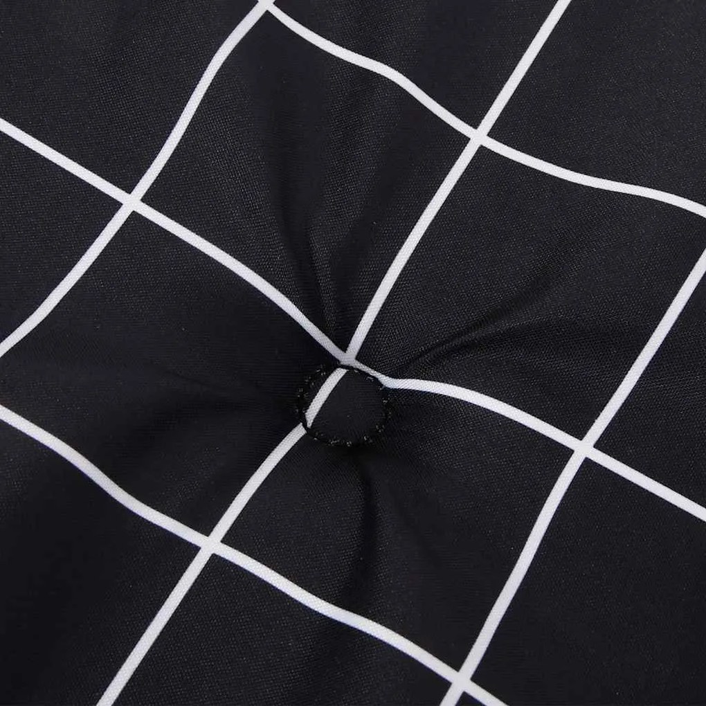 Almofadão p/ banco jardim 150x50x4cm tecido oxford xadrez preto