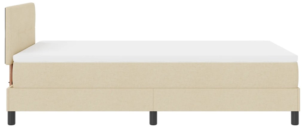 Cama Box com Colchão Creme 120x190 cm Tecido