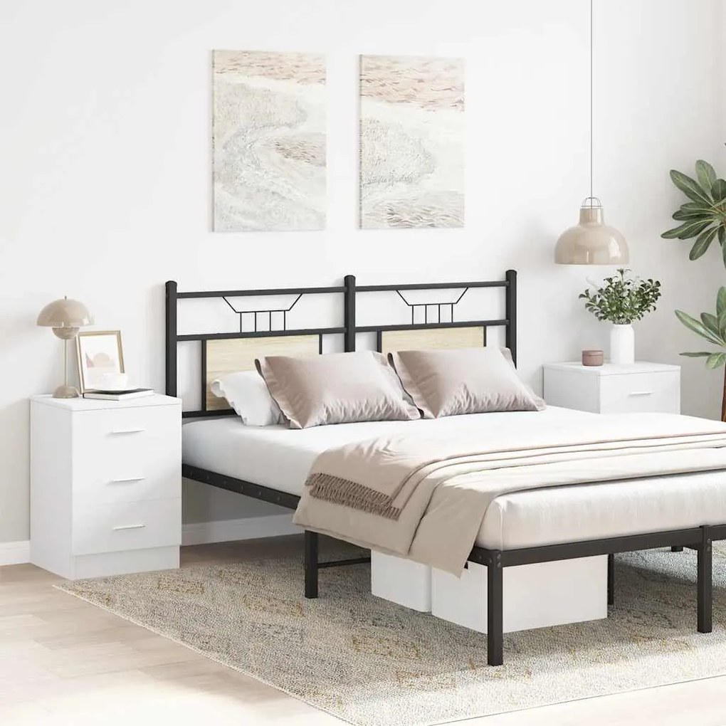 Mesas de cabeceira 2 pcs derivados de madeira branco
